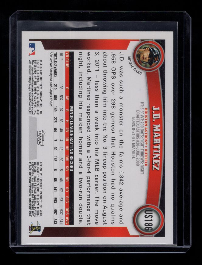 2011 Topps Update #US186 J.D. Martinez Rookie (Houston Astros)