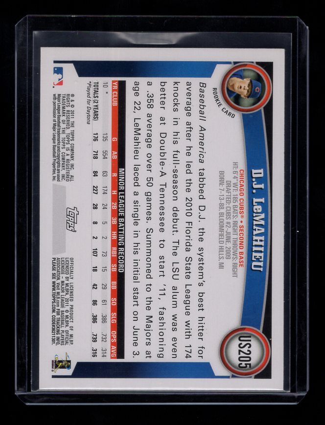 2011 Topps Update Diamond Anniversary #US205 Rookie D.J. LeMahieu (Chicago Cubs)