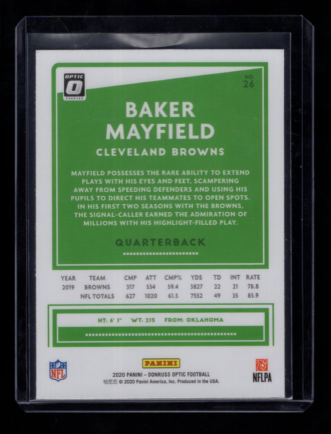 2020 Donruss Optic #26 Baker Mayfield (Cleveland Browns)