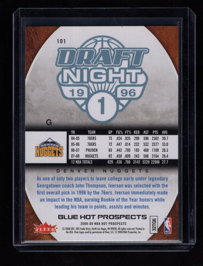 2008-09 Hot Prospects Blue #101 Allen Iverson (Denver Nuggets)