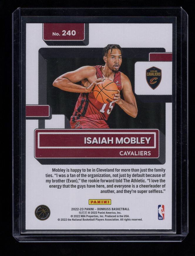 2022-23 Donruss #240 Isaiah Mobley Rated Rookie (Cleveland Cavaliers)