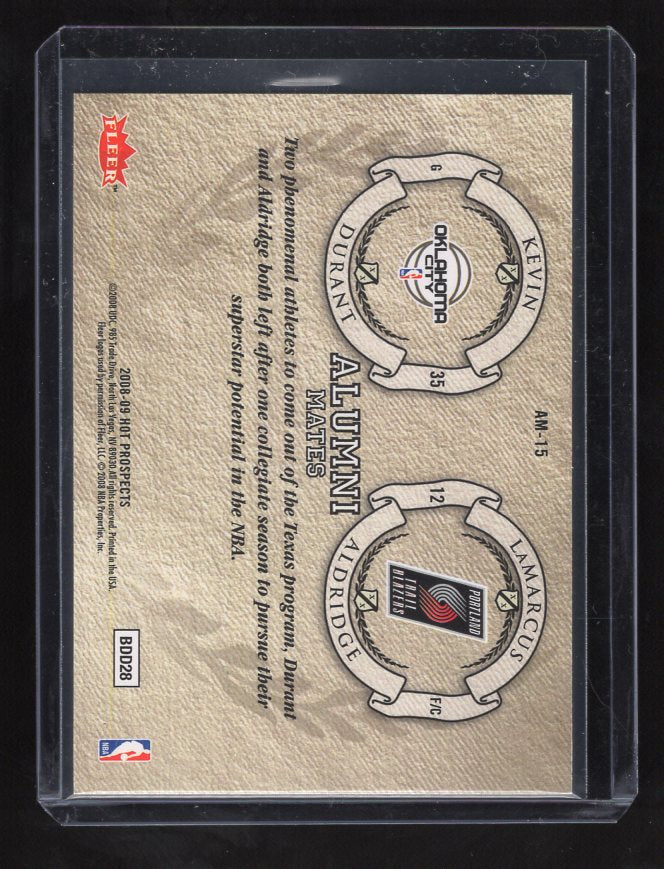2008-09 Hot Prospects Alumni Mates #AM15 Kevin Durant (Sonics) / LaMarcus Aldridge (Trail Blazers)