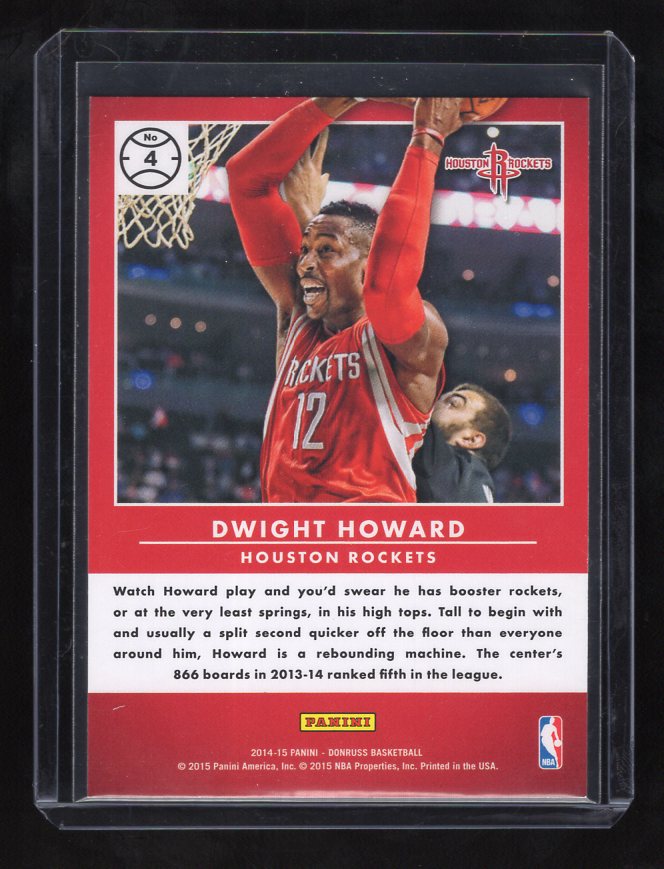 2014-15 Donruss Production Line Rebounds Swirlorama #4 Dwight Howard (Houston Rockets)
