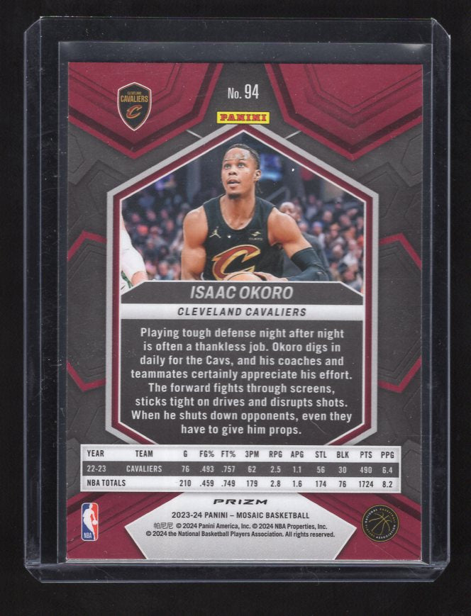 2023-24 Panini Mosaic Reactive Blue #94 Isaac Okoro (Cleveland Cavaliers)