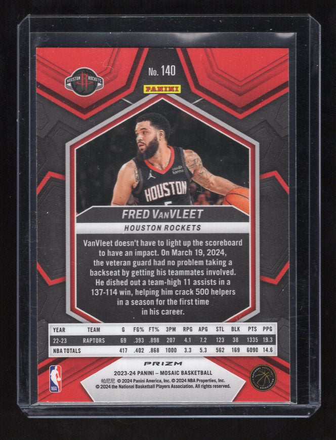 2023-24 Panini Mosaic Reactive Blue #140 Fred VanVleet (Houston Rockets)