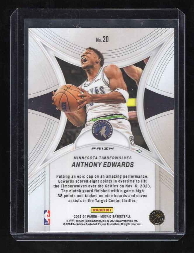 2023-24 Panini Mosaic "Epic Performers" Green #20 Anthony Edwards (Minnesota Timberwolves)