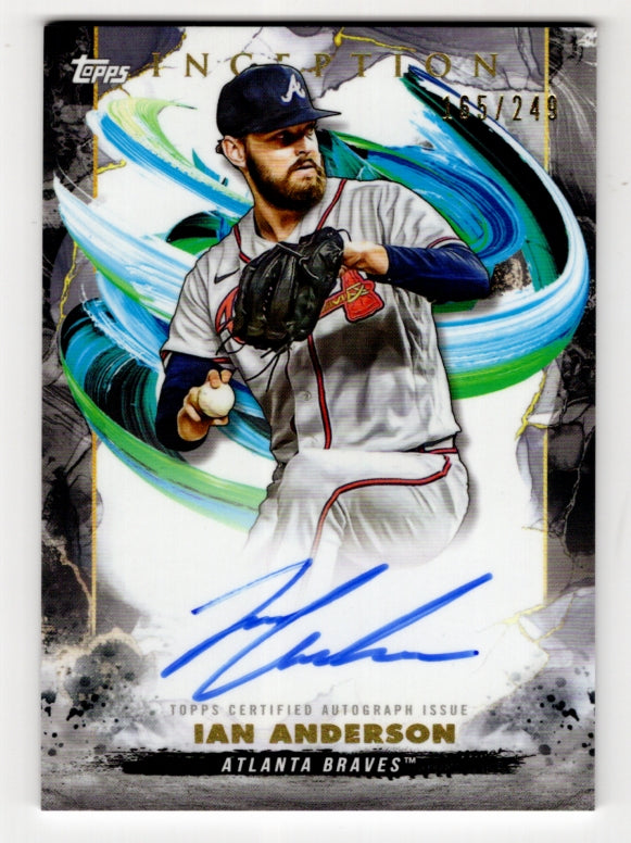 2023 Topps Inception Ian Anderson Rookie Auto Red #'d /249 #BRES-IA (Braves)
