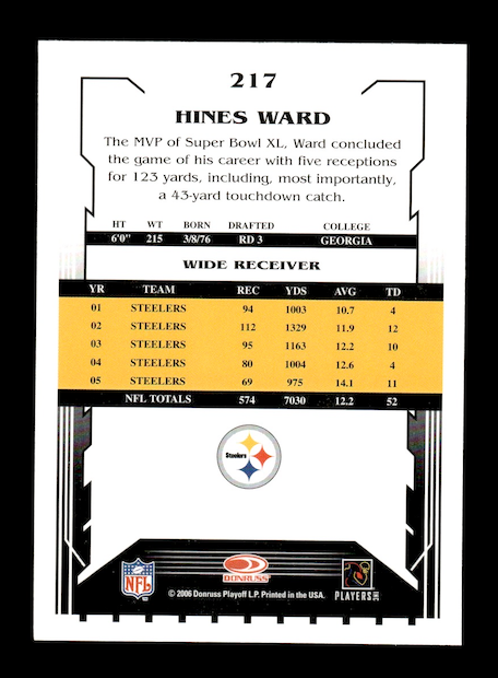 2006 Score #217 Hines Ward (Pittsburgh Steelers)