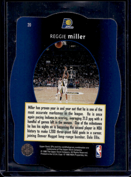 1996 SPx #20 Reggie Miller (Indiana Pacers)