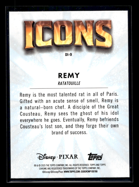 2025 Topps Chrome Disney Icons #DI9 Remy (Disney Film: Ratatiouille)