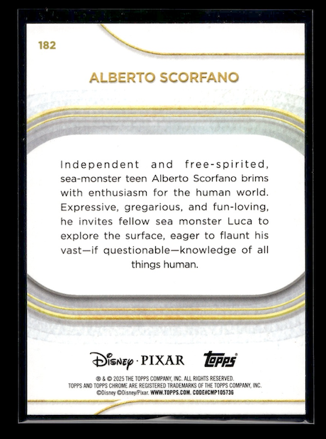 2025 Topps Chrome Disney #182 Green Wave Refractors #'d 09/99 Alberto Scorfano