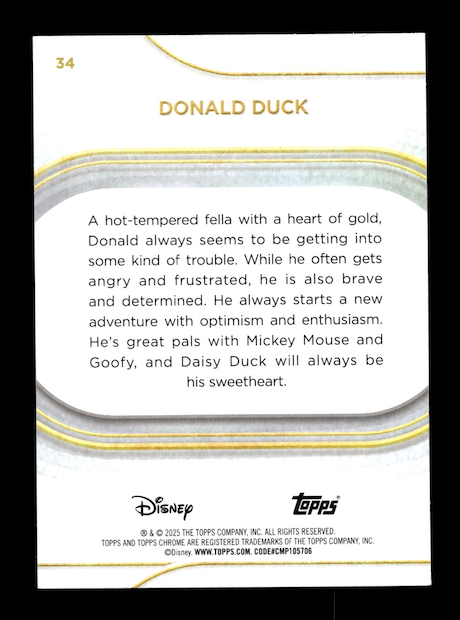 2025 Topps Chrome Disney #34 Donald Duck