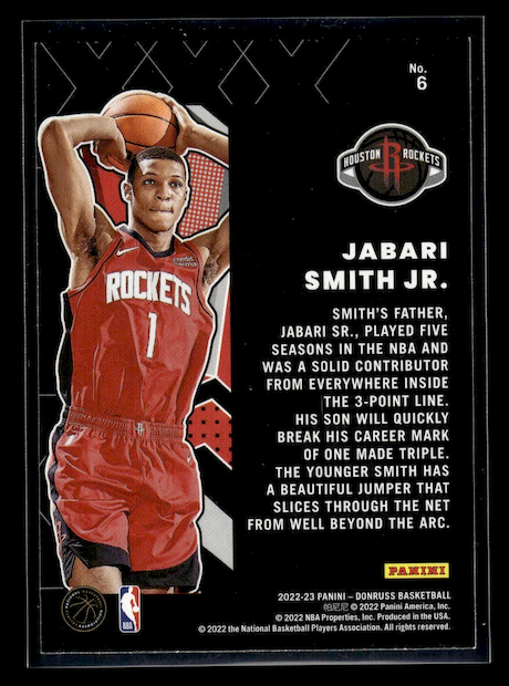 2022-23 Donruss Great X-Pectations #6 Jabari Smith Jr. (Houston Rockets)