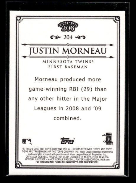 2010 Topps 206 Bronze #204 Justin Morneau (Minnesota Twins)