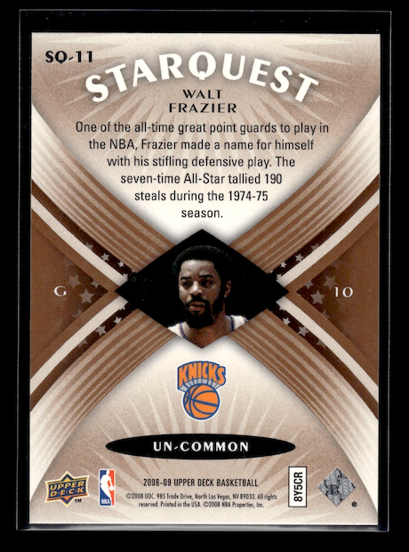 2008-09 Upper Deck Starquest Copper #SQ11 Walt Frazier (New York Knicks)