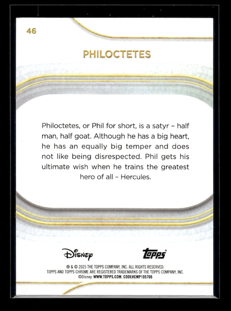 2025 Topps Chrome Disney Prism Refractors #46 Philoctetes (Disney Film: Hercules)
