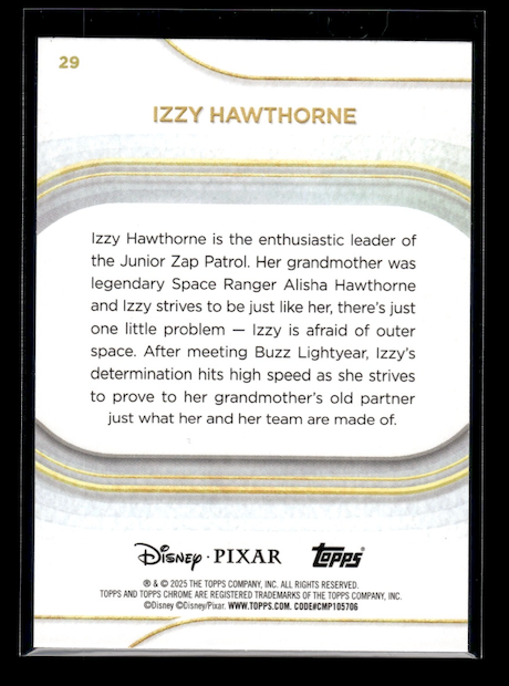 2025 Topps Chrome Disney Mini-Diamonds Refractors #29 Izzy Hawthorne (Disney/Pixar Film: Lightyear)