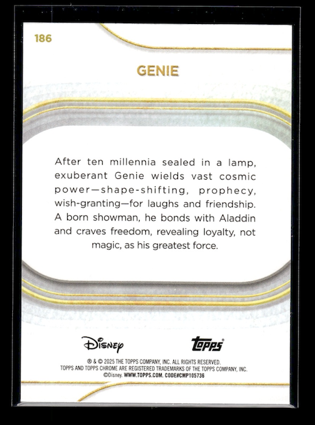 2025 Topps Chrome Disney Mini-Diamonds Refractors #186 Genie (Live Action)
