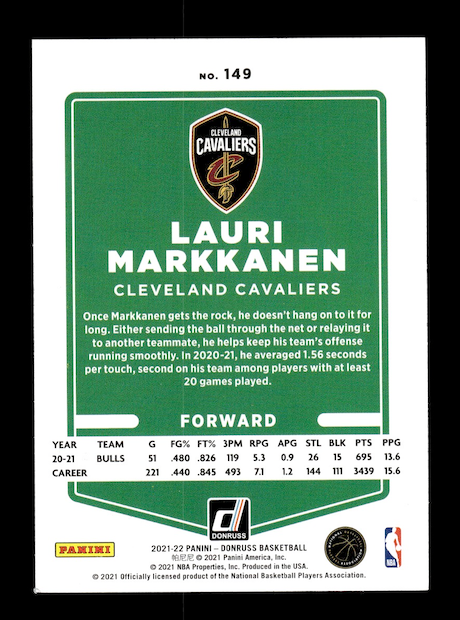 2021-22 Donruss #149 Lauri Markkanen (Cleveland Cavaliers)