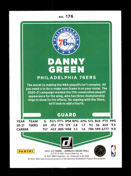 2021-22 Donruss #176 Danny Green (Philadelphia 76ers)