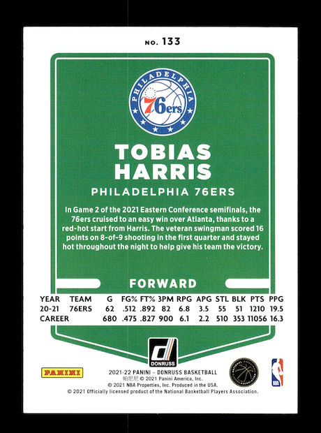 2021-22 Donruss #133 Tobias Harris (Philadelphia 76ers)