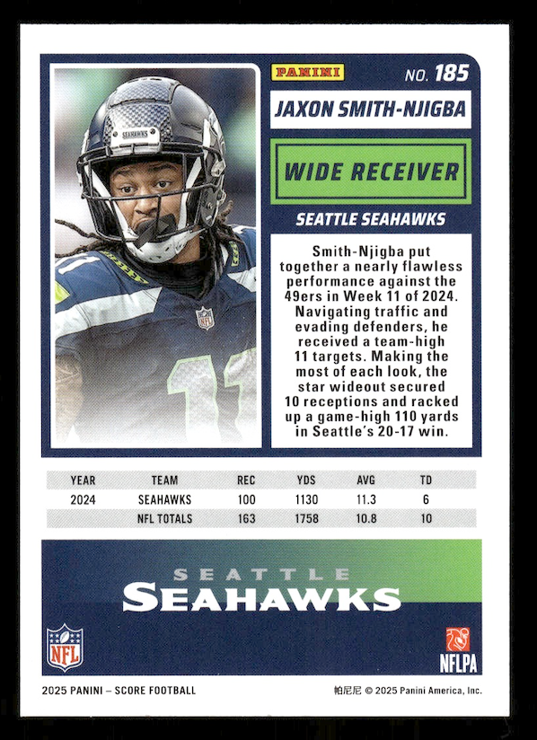 2025 Score #185 Jaxon Smith-Njigba (Seattle Seahawks)