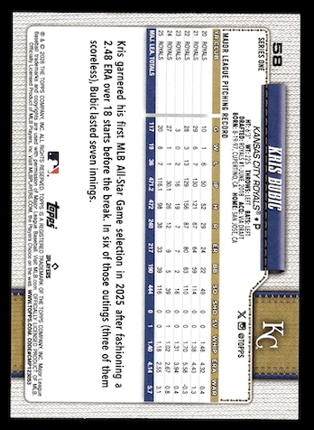 2026 Topps Spring Training #58 Kris Bubic (Kansas City Royals)