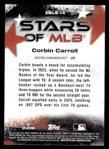 2026 Topps Stars of MLB #SMLB14 Corbin Carroll (Arizona Diamondbacks)