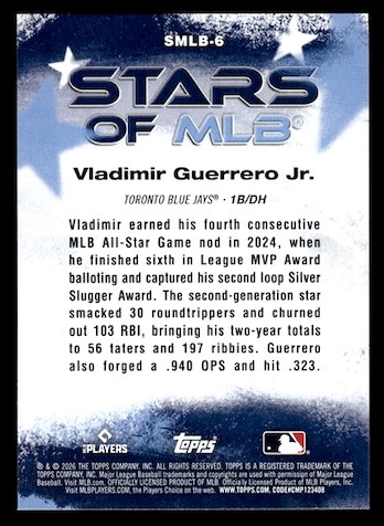 2026 Topps Stars of MLB #SMLB6 Vladimir Guerrero Jr. (Toronto Blue Jays)