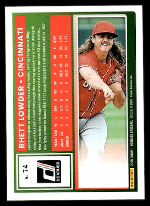 2025 Donruss #74 Rhett Lowder (Cincinnati Reds)