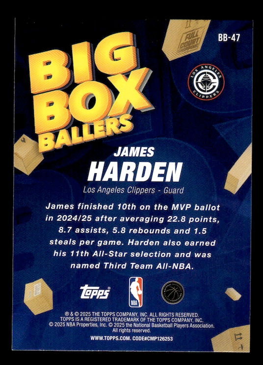 2025-26 Topps Big Box Ballers #BB47 James Harden (Clippers)