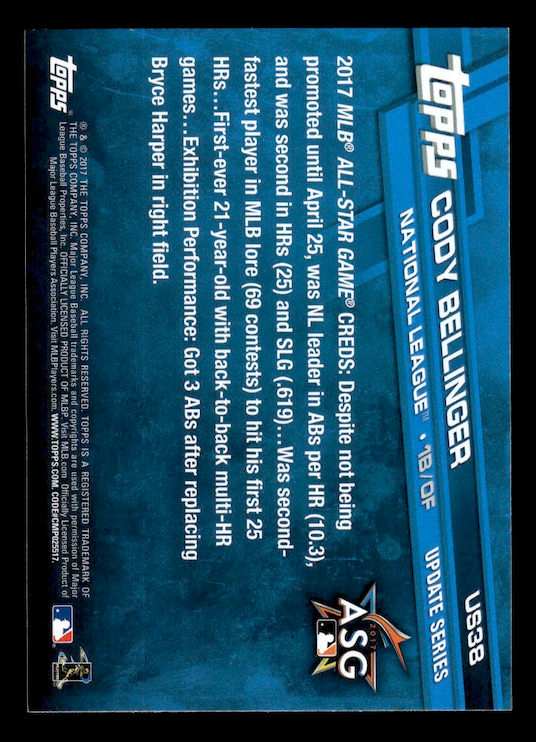 2017 Topps On Demand Mini Update #US38 Cody Bellinger (Dodgers)