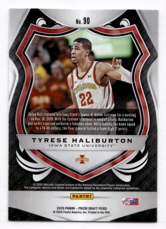 2020-21 Panini Prizm Draft Picks (RC) #90 Tyrese Haliburton