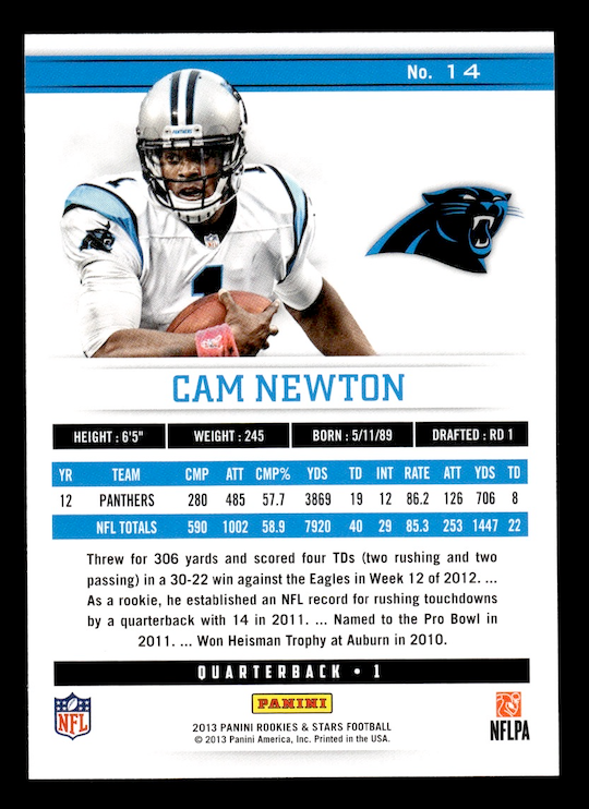 2013 Rookies and Stars #14 Cam Newton (Carolina Panthers)