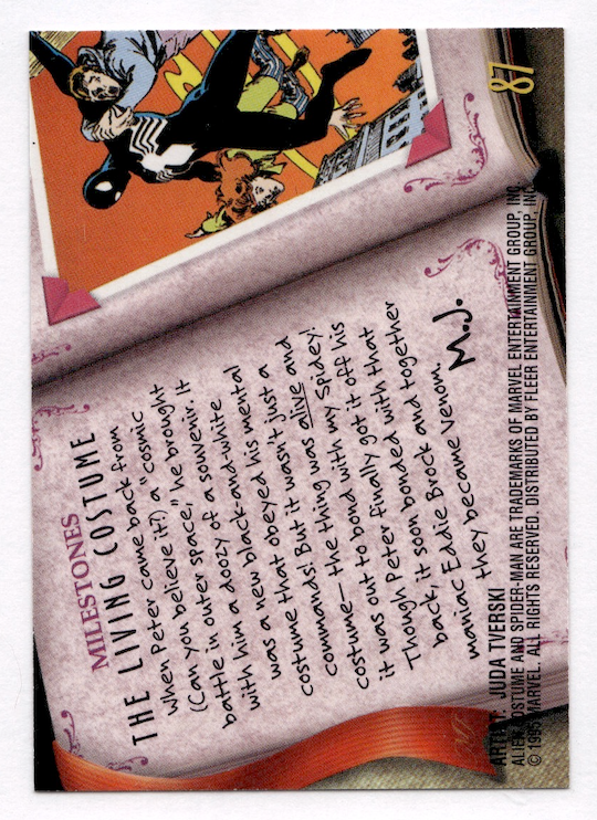 1995 Fleer Ultra Spider-Man Premiere #87 Alien Costume Saga