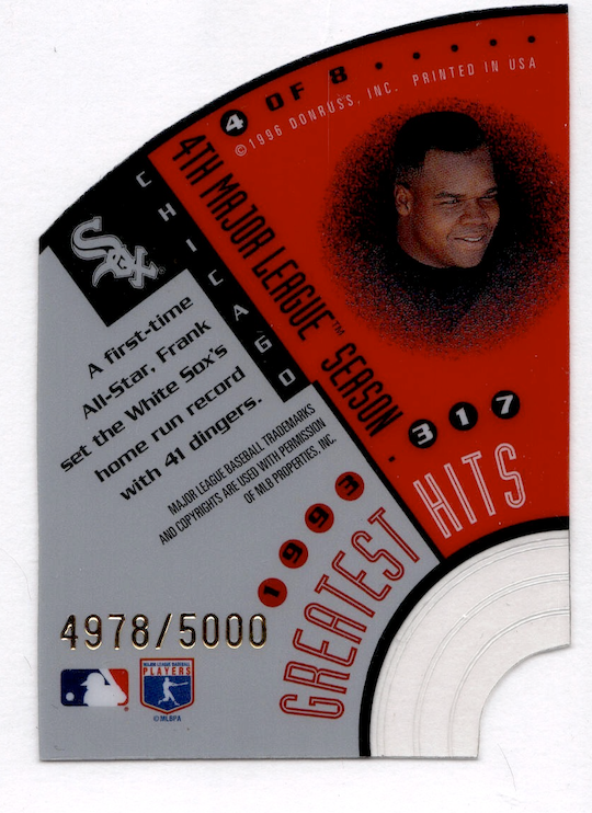 1996 Leaf Thomas Greatest Hits #4 Frank Thomas #'d /5000 (Chicago White Sox)