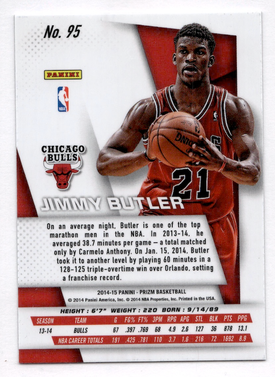 2014-15 Panini Prizm #95 Jimmy Butler (Chicago Bulls)