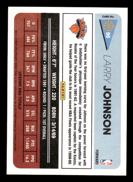 2012-13 Panini Past and Present #96 Larry Johnson (New York Knicks)