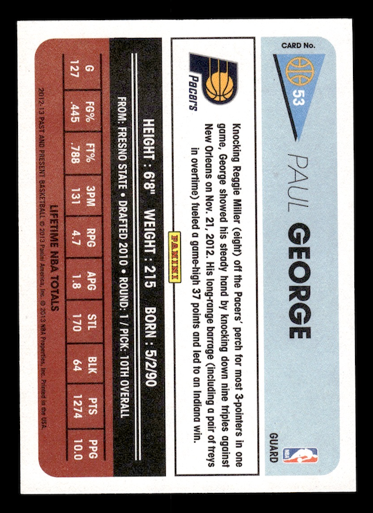 2012-13 Panini Past and Present #53 Paul George (Indiana Pacers)