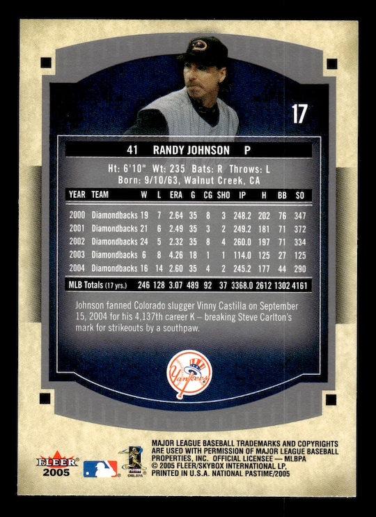 2005 National Pastime #17 Randy Johnson (Arizona Diamondbacks)