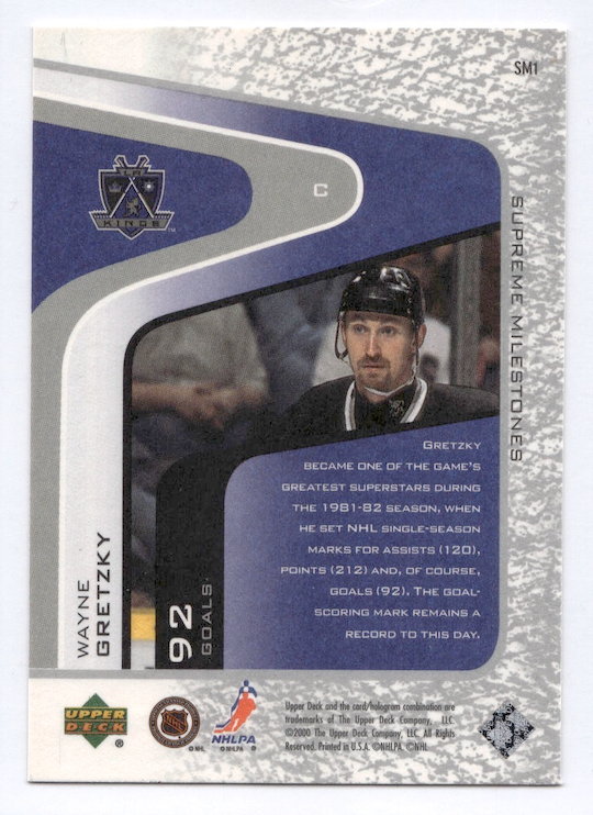 2000-01 Upper Deck Legends Supreme Milestones #SM1 Wayne Gretzky (Kings)