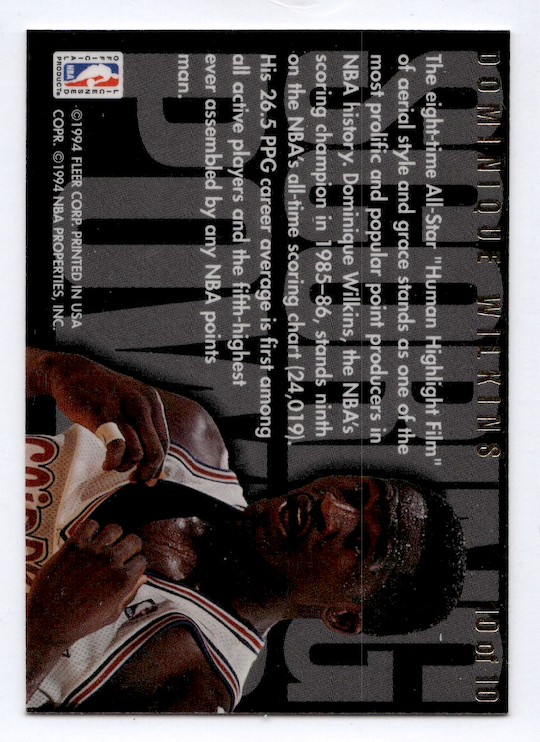 1994-95 Flair Scoring Power #10 Dominique Wilkins (Los Angeles Clippers)