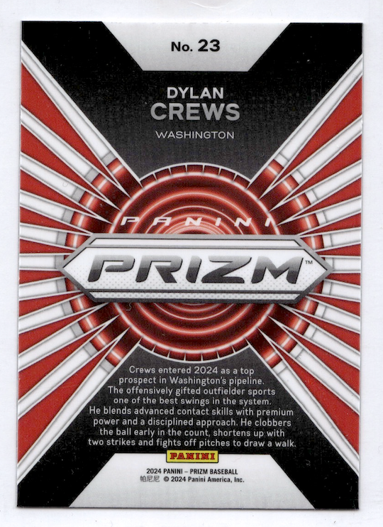 2024 Panini Prizm Hype #23 Dylan Crews (Washington Nationals)