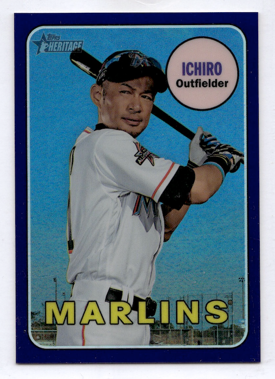 2018 Topps Heritage Chrome Purple Refractors #THC300 Ichiro (Miami Marlins)