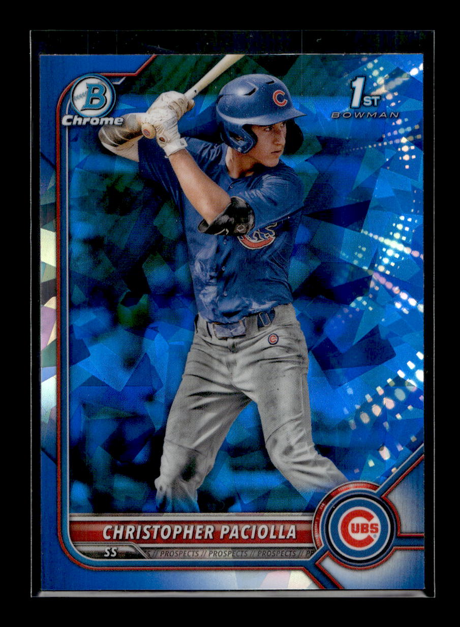 2022 Bowman Chrome Draft Sapphire #BDC185 Christopher Paciolla (Chicago Cubs)