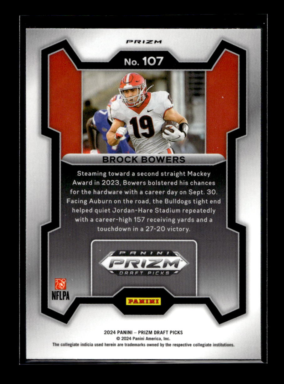 2024 Panini Prizm Draft Picks Prizms Red Ice #107 Brock Bowers