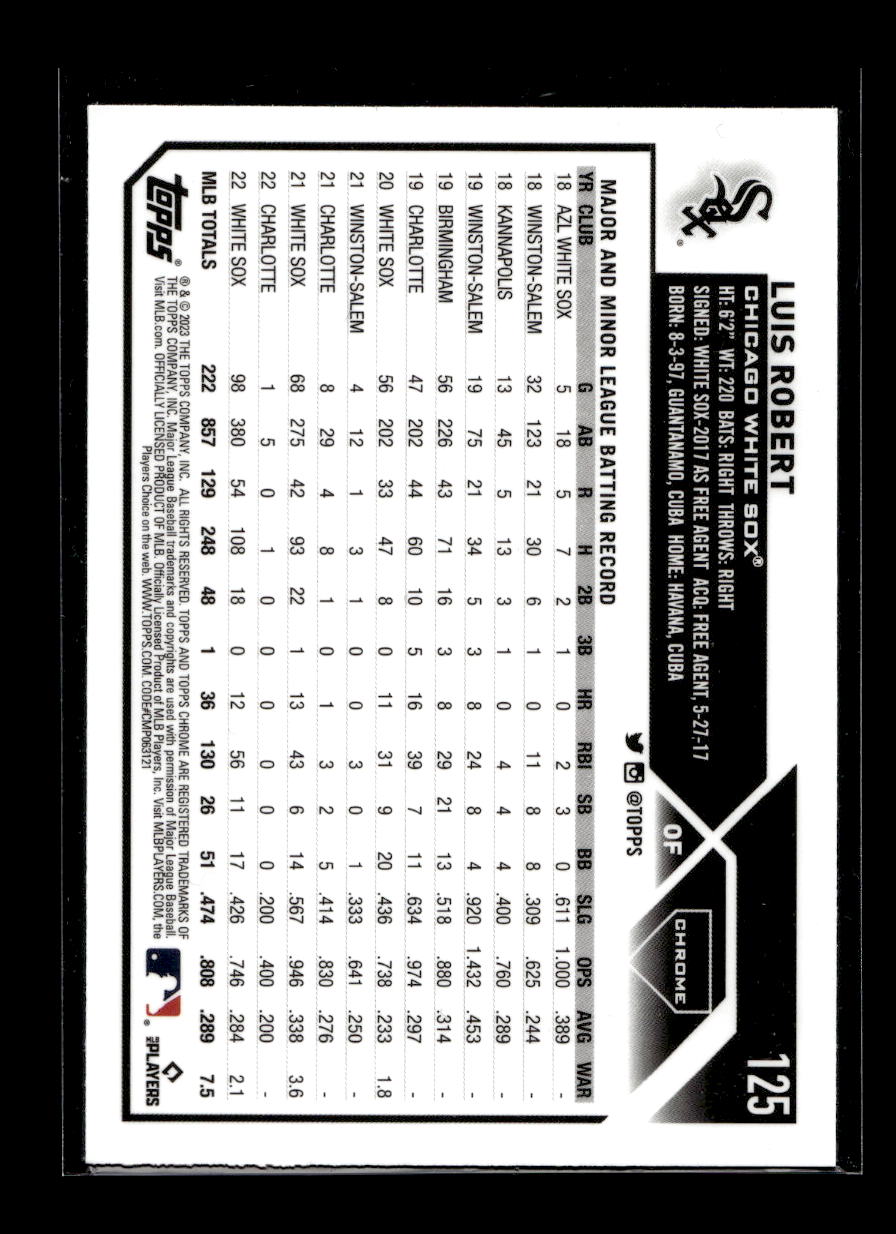 2023 Topps Chrome X-Fractors #125 Luis Robert (Chicago White Sox)