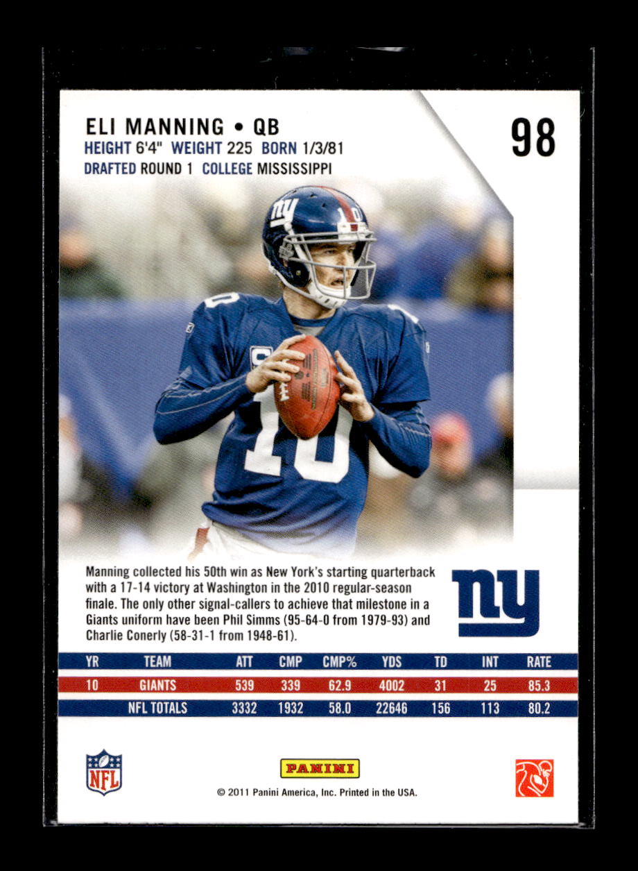 2011 Rookies and Stars #98 Eli Manning (New York Giants)