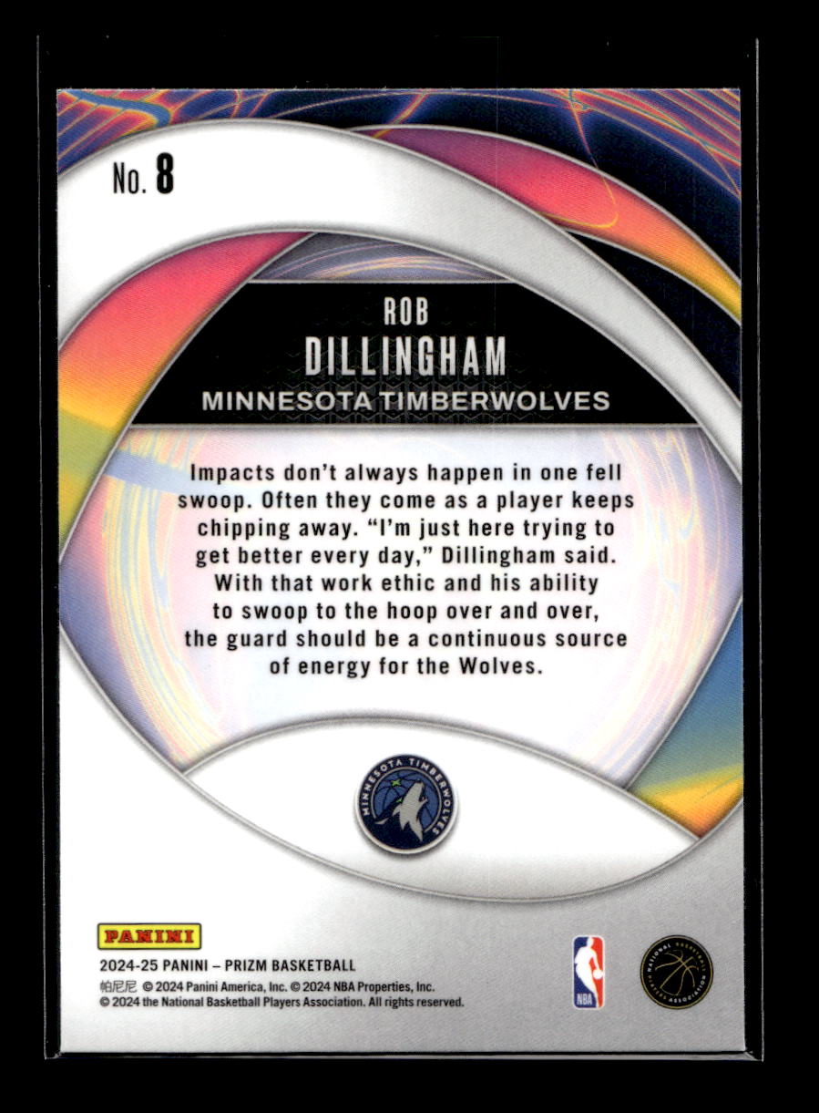 2024-25 Panini Prizm Instant Impact #8 Rob Dillingham (Minnesota Timberwolves)