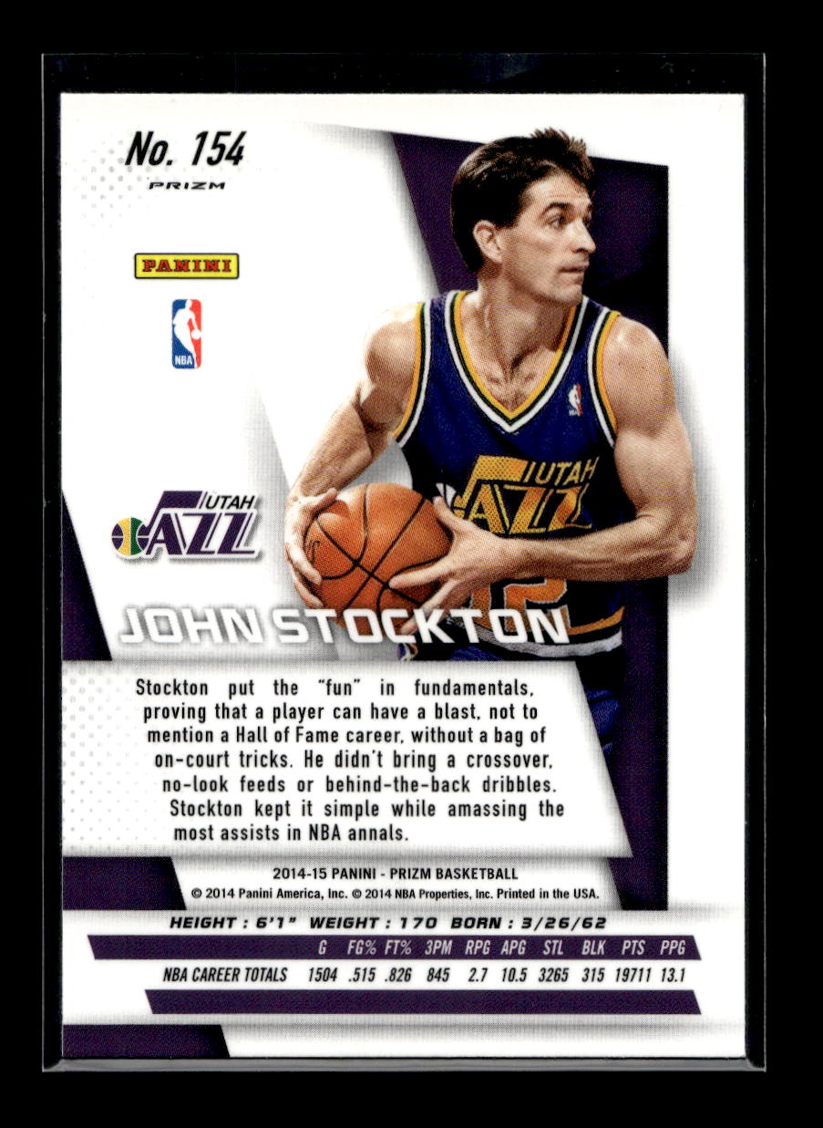 2014-15 Panini Prizm Prizms #154 John Stockton (Utah Jazz)
